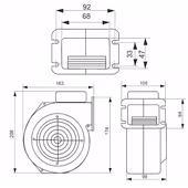 Dmuchawa wentylator pieca CO WPA X6 z przysłoną Oryginalny - 4