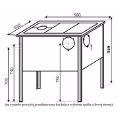 Kuchnia węglowa typu TK2 - 610 - 4