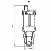 Zawór odpowietrzający 1/2" co automatyczny z zaworem odcinającym chrom ART.220 - 3