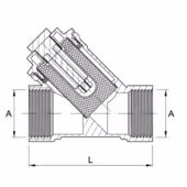 Filtr skośny 1/2" z wkładem magnetycznym ART.15M-15 - 2