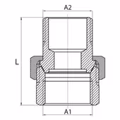 Śrubunek prosty 1/2" mosiężny - 2