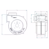 WENTYLATOR RMS-120 AL 80W + kabel 2mb, RAMKA A DMUCHAWA DO PIECA KOTŁA POL-FANS Oryginalny - 2