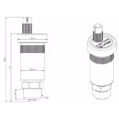 Odpowietrznik automatyczny pionowy PrimoVent G3/8" z Aquastop i zaworem stopowym R1/2" - 5