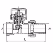Zestaw termostatyczny 1/2", F-P, prosty - 2
