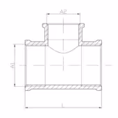 Trójnik redukcyjny Y, mosiądz 1" x 1/2" x 1" - 2