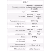 Dmuchawa WPA 120 z klapą 75W Oryginalny - 6