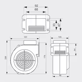 Dmuchawa wentylator pieca CO WPA 06 75W z klapą i kablem 1,2mb Oryginał - 3