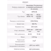 Dmuchawa wentylator pieca CO WPA 06 75W z klapą i kablem 1,2mb Oryginał - 4
